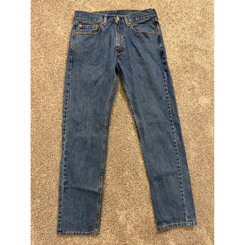 Levis 505 Jeans Mens 32x34 Blue Regular Fit Straight Leg Denim Cotton 00505-4891